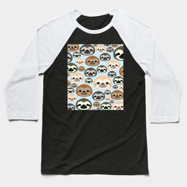 Cute Sloths Everywhere Baseball T-Shirt by Danion